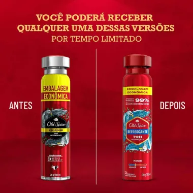 Desodorante Old Spice Refrescante Spray Antitranspirante 200ml Embalagem Econômica