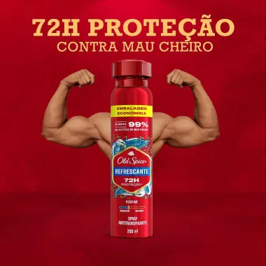 Desodorante Old Spice Refrescante Spray Antitranspirante 200ml Embalagem Econômica