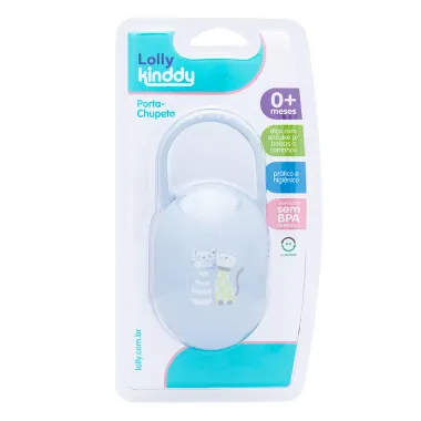 Porta Chupeta Lolly Kinddy Zoo Azul 0+Meses