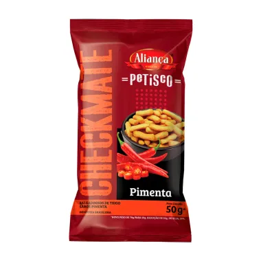 Salgadinho de Trigo Aliança Checkmate Sabor Pimenta 70g