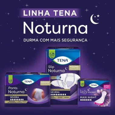 Fralda Geriátrica Tena Slip Noturno M 16 Unidades Descartáveis