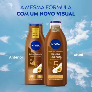 Deo Hidratante Nivea Beleza Radiante Cuidado Intenso Pele Negra Hidratacao Profunda 2 Unidades com 400ml Cada