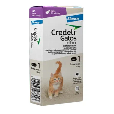 Credeli 12mg para Gatos Lotilaner de 0,9 a 2,0kg com 1 Comprimido