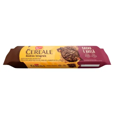 Biscoito Bauducco Cereale Cookies Integral Cacau e Avelã 80g