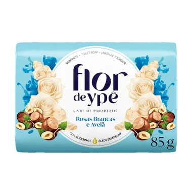 Sabonete Flor De Ypê Rosas Brancas e Avelã 85g