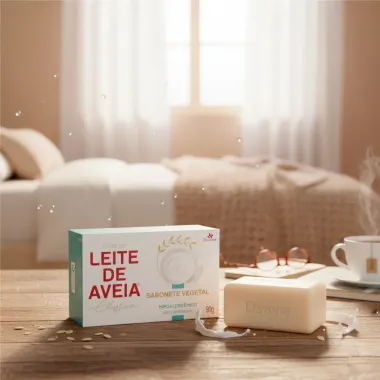Sabonete em Barra Vegetal Davene Leite de Aveia Clássico Hipoalergênico com Hidratante 90g