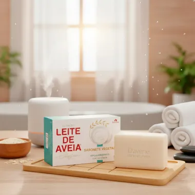 Sabonete em Barra Vegetal Davene Leite de Aveia Clássico Hipoalergênico com Hidratante 90g