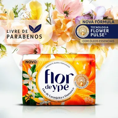 Sabonete Flor de Yp&ecirc; Flor de Laranjeira e Damasco 85g