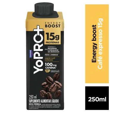 YoPRO Energy Boost UHT Caf&eacute; Expresso 15g de Prote&iacute;nas 250ml