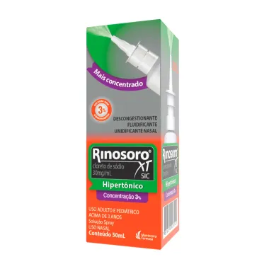 Rinosoro XT SIC 3% Solução Nasal Spray 50ml Caixa Frente