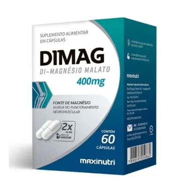 Dimag Di- Magnésio Malato Suplemento Alimentar 400mg com 60 Cápsulas