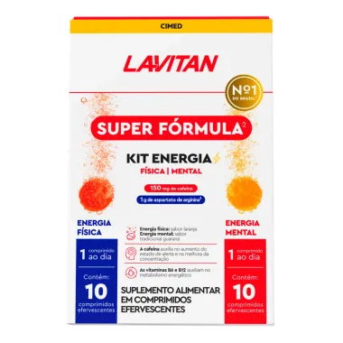 Kit Lavitan Super Fórmula Energia Física e Mental com 20 Comprimidos Efervescentes