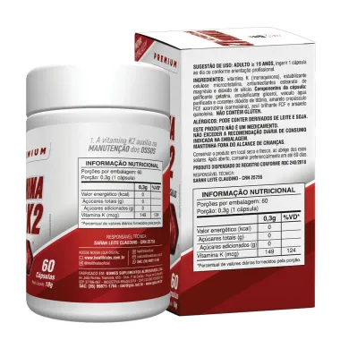 Vitamina K2 MK7 149,06mcg Health Labs com 60 C&aacute;psulas