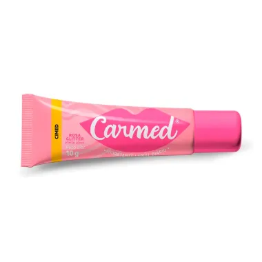 Protetor Labial Carmed BFF Rosa Glitter Efeito Gloss 10g