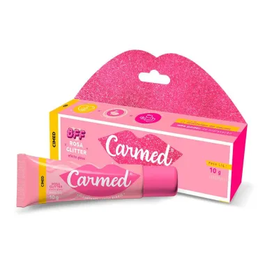 Protetor Labial Carmed BFF Rosa Glitter Efeito Gloss 10g