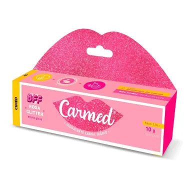 Protetor Labial Carmed BFF Rosa Glitter Efeito Gloss 10g