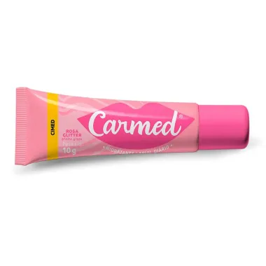 Protetor Labial Carmed BFF Rosa Glitter Efeito Gloss 10g