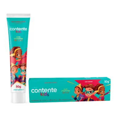 Gel Dental Contente Kids Sabor Tutti Frutti com Flúor 50g Bisnaga