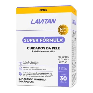 Lavitan Cuidados da Pele Super Fórmula com 30 Cápsulas Caixa