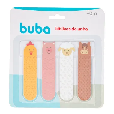 Kit Lixas de Unha Buba Fazendinha +0 Meses Estampas Sortidas 4 Unidades