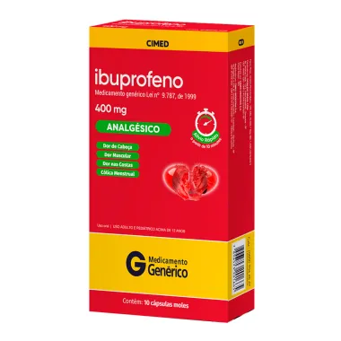 Ibuprofeno 400mg Cimed Genérico com 10 Cápsulas Moles