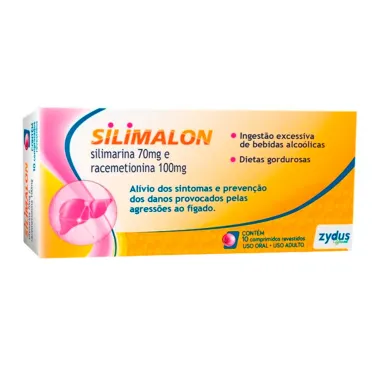 Silimalon 100mg + 70mg com 10 Comprimidos Revestidos