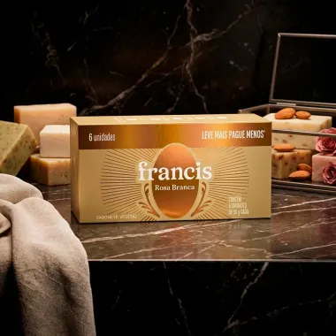 Sabonete em Barra Vegetal Francis Rosa Branca 6 Unidades de 90g Cada