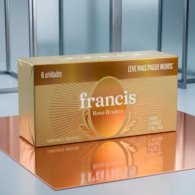 Sabonete em Barra Vegetal Francis Rosa Branca 6 Unidades de 90g Cada
