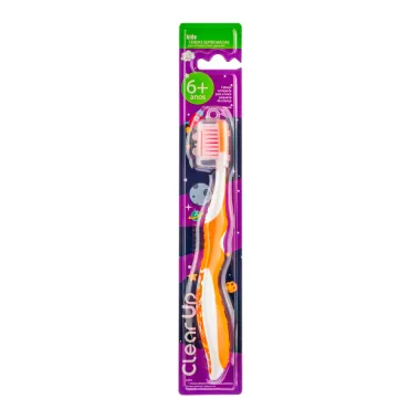 Escova Dental Kids Clear UP Cerdas Super Macias 6+ Anos com Capa Protetora Cores Sortidas 1 Unidade