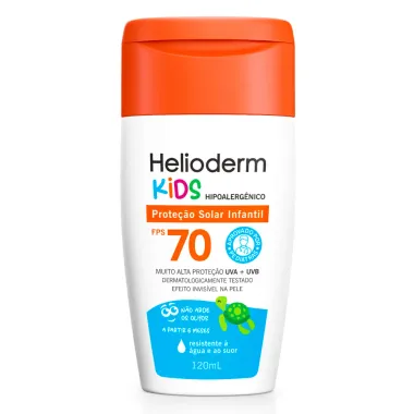 Protetor Solar Infantil Helioderm Kids FPS 70 Hipoalérgico 120ml