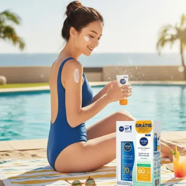 Kit Protetor Solar Nivea Sun Protect & Hidrata FPS 70 200ml e Ganhe Protetor Solar Facial Beauty Expert FPS 50 50g