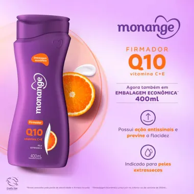 Creme Hidratante Monange Firmador Q10 Vitamina C e E Pele Extrasseca 400ml