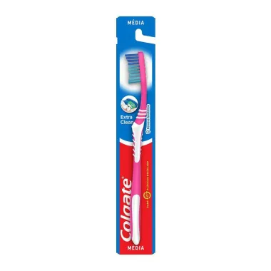 Escova Dental Colgate Extra Clean Média Cores Sortidas com 1 Unidade