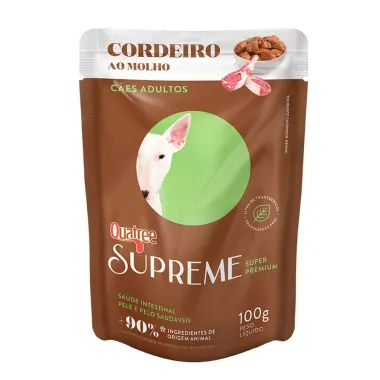 Ração Úmida para Cachorro Adulto Quatree Supreme Super Premium Sabor Cordeiro ao Molho Sachê 100g