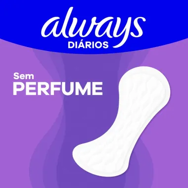 Protetor Di&aacute;rio Always Di&aacute;rios Prote&ccedil;&atilde;o Sem Perfume 80 Unidades