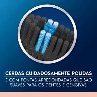 Escova Dental Oral-B Indicator Black Sensitive com Carv&atilde;o Extra Macia/Suave com 2 Unidades