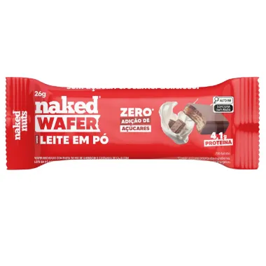 Wafer com Whey Protein Naked Bites Sabor Chocolate Zero Açúcar 26g