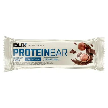 Barra de Proteína Dux Proteinbar Chocolate e Avelã 20g Proteína com 60g