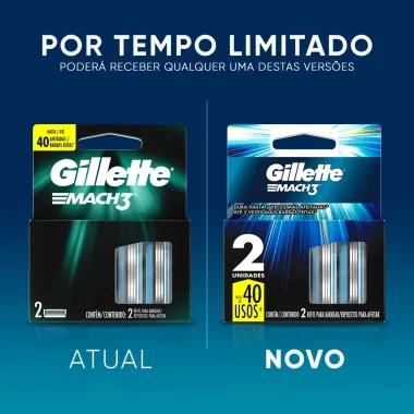 Kit Aparelho de Barbear Gillette Mach3 1 Unidade e 3 Cargas