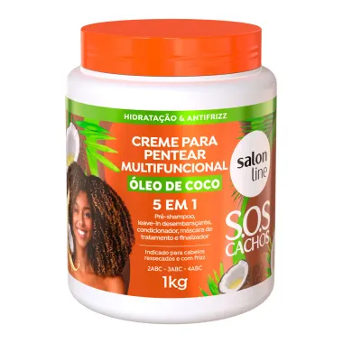Creme de Pentear Multifuncional Salon Line SOS Cachos 5 em 1 &Oacute;leo de Coco 1kg