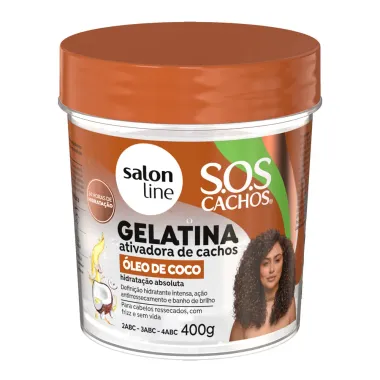 Gelatina Salon Line S.O.S Cachos Ativador de Cachos Óleo de Coco 400g