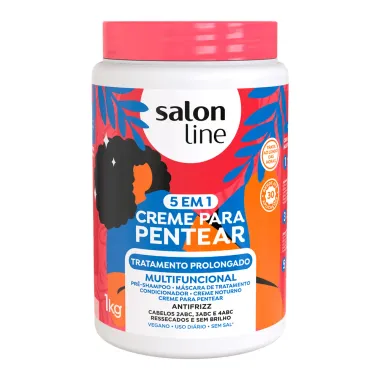 Creme de Pentear Salon Line 5 em 1 Tratamento Prolongado Multifuncional Antifrizz 1kg