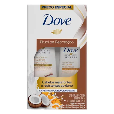 Shampoo 350ml e Condicionador 175ml Dove Ritual de Reparação