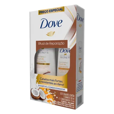 Kit Shampoo 350ml e Condicionador 175ml Dove Ritual de Reparação