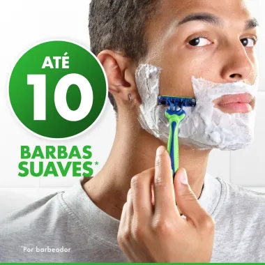 Aparelho de Barbear Gillette Prestobarba3 Sensitive Descart&aacute;vel com 4 Unidades