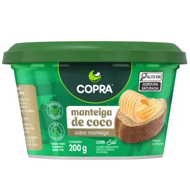 Manteiga de Coco Copra Sabor Manteiga Vegana com Sal 200g