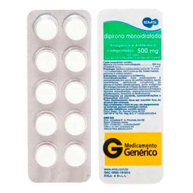 Dipirona 500mg EMS com 10 Comprimidos Blister