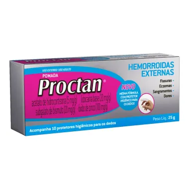 Proctan Pomada 25g com 10 Protetores Higiênicos para os Dedos