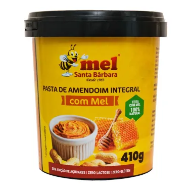 asta de Amendoim Integral Santa Bárbara com Mel 410g Pote