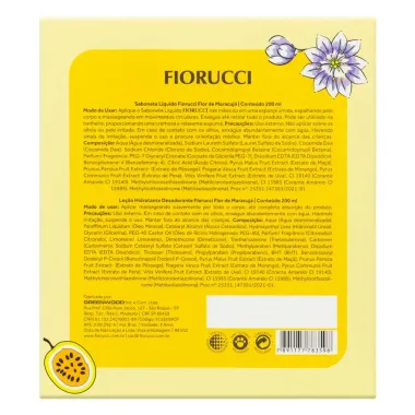 Sabonete Líquido Fiorucci Maracujá 200ml e Loção Hidratante Fiorucci Maracujá Desodorante Corporal 200ml